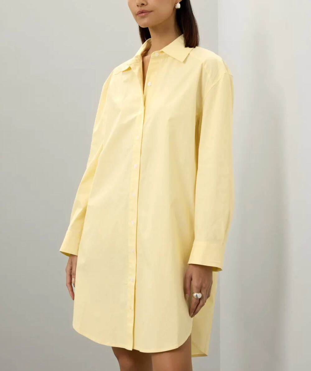 Saunders Yellow Oversized Mini Shirt Dress SIZE 6 Career Office Designer $345